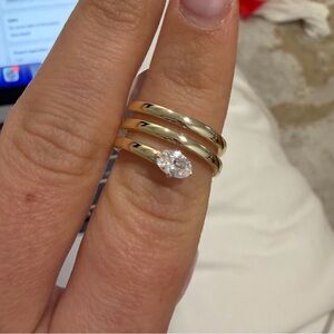 The Triple Halo Pear Ring